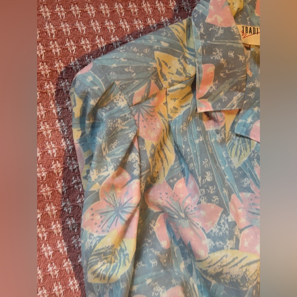 VINTAGE Pastel Floral Print Belted Women's Dress GOLDEN GIRLS 80s SIZE 10 - Picture 6 of 12